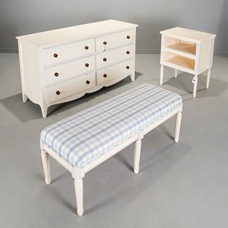 Group Louis XV/XVI style bedroom furniture