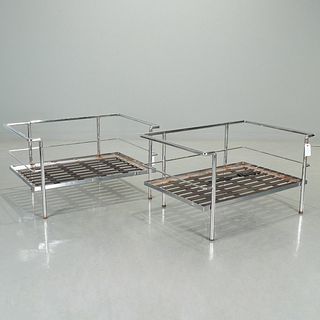 Le Corbusier (attrib), pair chrome chair frames