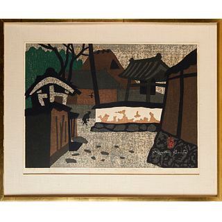 Kiyoshi Saito, woodblock print, 1955