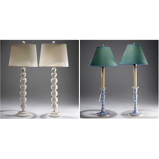 (2) Pairs modern table lamps, incl. Safavieh