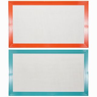 (2) large Modernist lacquer framed bulletin boards