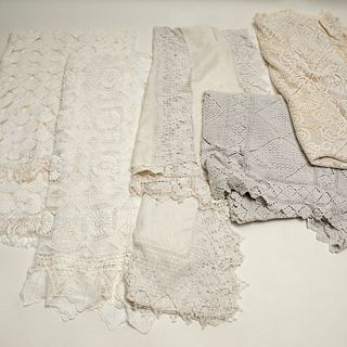 (5) Vintage crocheted coverlets