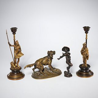 Group (4) Victorian cabinet bronzes