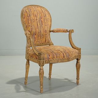 Period George III carved giltwood armchair