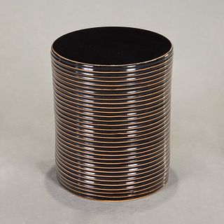 Modernist glazed porcelain cylinder table