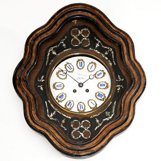 Napoleon III mother of pearl inlaid wall clock