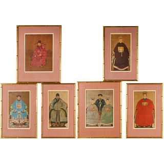 (6) Chinese Portraits, prints on silk