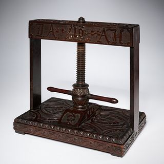 English Baroque style book press, dated 1809