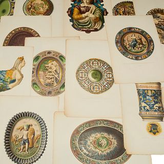 Italian Porcelain, (55) color lithographs, 1869