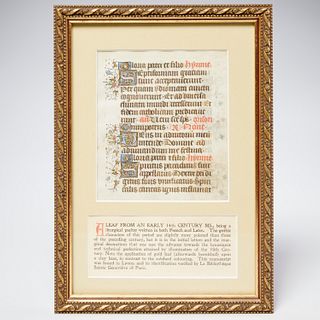 Illuminated manuscript leaf, 14th c.