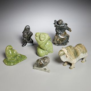 Inuit carved stone sculptures