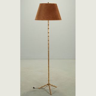 Adnet style brass bamboo floor lamp