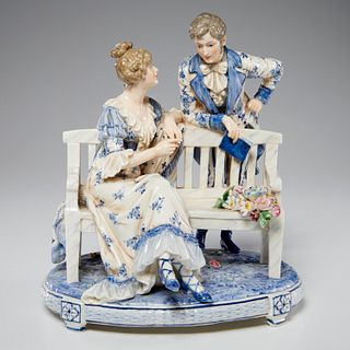 Sevres style porcelain figural group