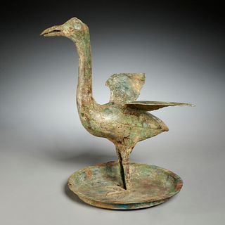Chinese Qin style bronze goose