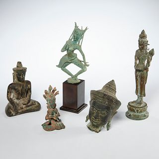 (5) Buddhist bronze and copper alloy figures