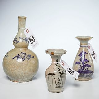 Group (3) Korean Joseon porcelain vases