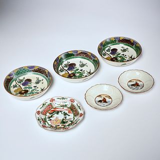 Group (6) Japanese porcelains, incl Kutani