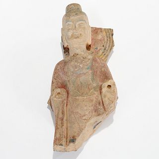 Large Chinese stone Bodhisattva stele fragment