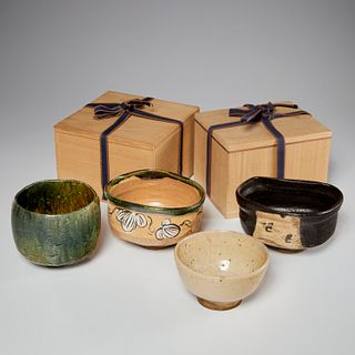 (4) Modern Japanese chawan tea bowls