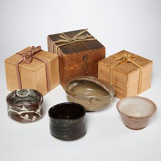 (4) Antique Japanese tea ceremony vessels