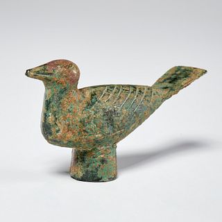 Chinese archaic style bronze bird finial