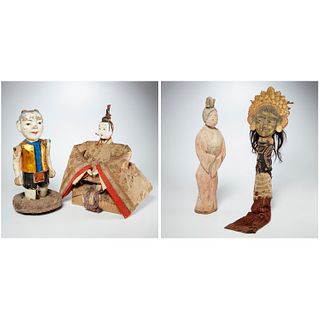 (4) Asian figures and dolls