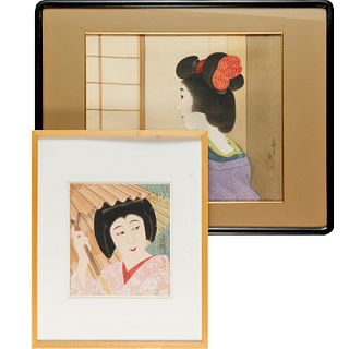 Japanese School, (2) portrait paintings