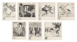 A GROUP OF SEVEN WOODCUTS ARMINUS HASEMANN (GERMAN 1979-1888)
