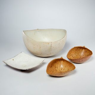 (4) Japanese modern glazed ceramics