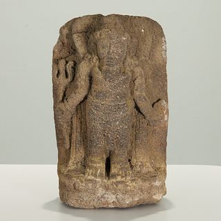 Southeast Asian carved stone Bodhisattva stele