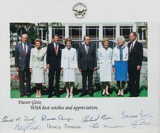 [REPUBLICAN NATIONAL INNER CIRCLE, NANCY AND RONALD REGAN, BETTY FORD, BARABARA BURL ETC.] SIGNED PICTURE 