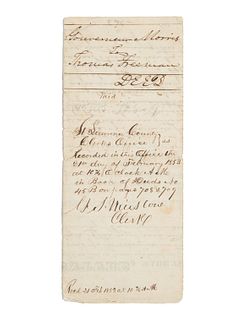 [FOUNDING FATHER GOUVERNEUR MORRIS] SIGNED AND PRINTED DOCUMENT