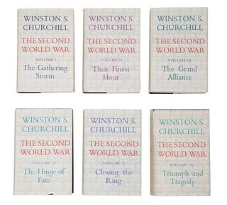 [WINSTON CHURCHILL] MEMOIRS OF THE SECOND WORLD WAR,  VOLUMES I-VI, FIRST EDITIONS, 1948
