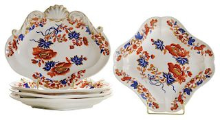 Five Pieces Worcester Porcelain,