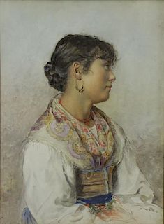 BATTAGLIA, Clelia Compiani. Watercolor. Portrait