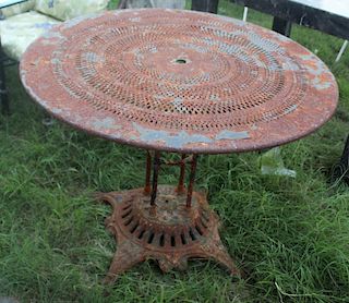 Distressed French Iron Bistro Table.