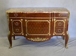 Louis XVI Ormalou Mounted and Parquetry Inlaid