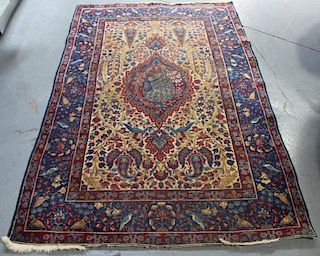 Antique Finely Woven Kirman "Tree of Life" Carpet.
