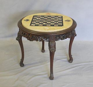 Specimen Stone Top Louis XV Style Game Table.