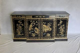 DREXEL. Signed Chinoiserie Decorated Server.