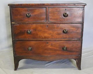 Antique Mahogany 2 Drawer over 2 Drawer Chest.