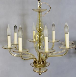Deco Style Murano Clear Glass Chandelier.