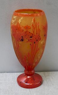 Le Verre Francais Cameo Glass Vase.