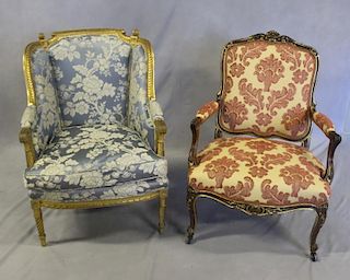 Finely Carved Louis XVI Bergere together with a