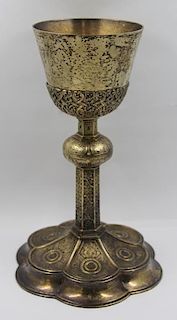STERLING. Large Gilded Silver Chalice.