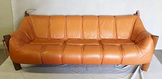 Midcentury Percival Lafer Rosewood & Leather Sofa.
