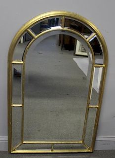 Gilt Midcentury Arch Top Mirror Signed