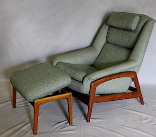 Midcentury Dux Lounge Chair and Ottoman.