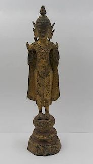 Antique/Vintage Gilded Standing Buddha.