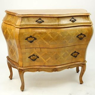 Mid 20th Century Italian Inlaid Bombe Chest of Drawers